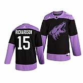 Coyotes 15 Brad Richardson Black Purple Hockey Fights Cancer Adidas Jersey Dzhi,baseball caps,new era cap wholesale,wholesale hats